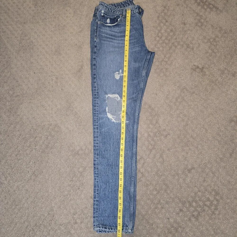 ASOS Design Men’s Slim Distressed Jeans W34 L32 Blue Tencel Blend
